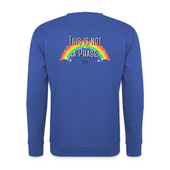 This is not a Phase 🌈 - Unisex Pullover - Royalblau - Hinten - Michal (187cm)