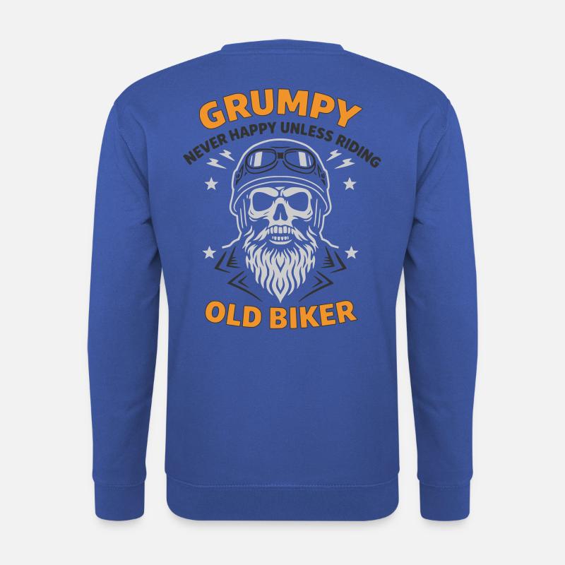 Grumpy Old Biker Skull - Sweat-shirt Unisexe - bleu royal