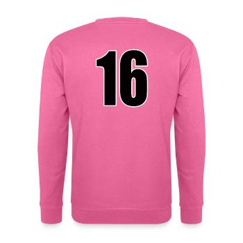 Numéro 16 numéro seize maillot numéro de football - Sweat-shirt Unisexe - rose - Dos