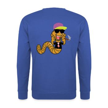 Wormelini Ver - Fête d’action ver - Sweat-shirt Unisexe - bleu royal - Dos - Michal (187cm)