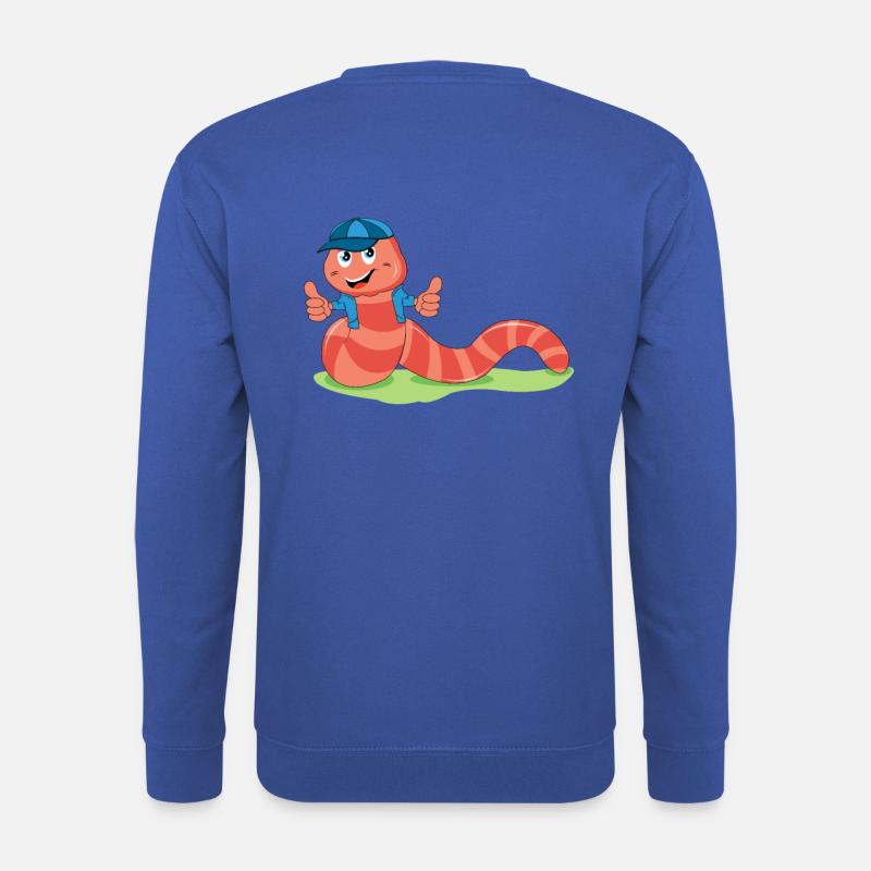 Rosa Wurm - Cooler Regenwurm mit Kappe - Unisex Pullover - Royalblau