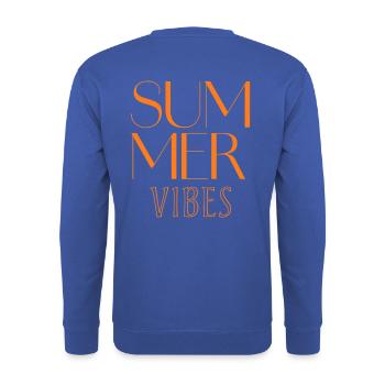 Sommer Vibes Typo Design - Unisex Pullover - Royalblau - Hinten - Michal (187cm)