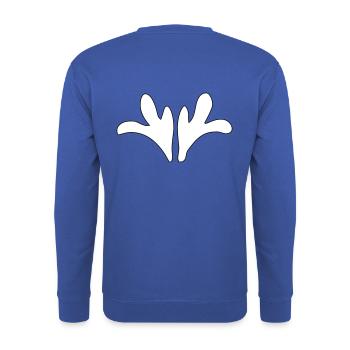 Ornament – Vectorgraphic - Unisex Pullover - Royalblau - Hinten - Michal (187cm)
