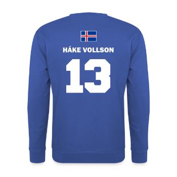 Isländische Namen Sauf Trikot Fußball Island 13 - Unisex Pullover - Royalblau - Hinten - Michal (187cm)
