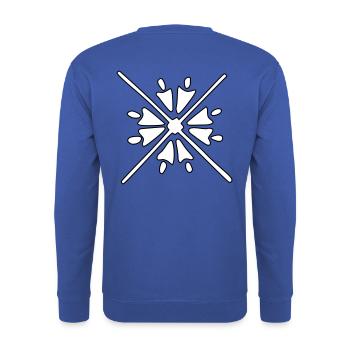 Ornament - Vectorgraphic - Unisex Pullover - Royalblau - Hinten - Michal (187cm)