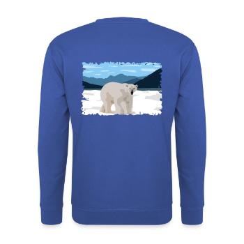 Ours blanc polaire sur la banquise paysage nature - Sweat-shirt Unisexe - bleu royal - Dos - Michal (187cm)