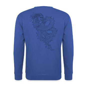 Chinesischer Drache - Unisex Pullover - Royalblau - Hinten - Michal (187cm)