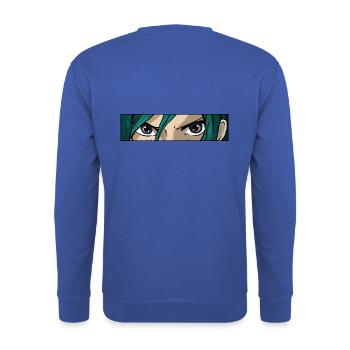 Anime Girl yeux - Sweat-shirt Unisexe - bleu royal - Dos - Michal (187cm)