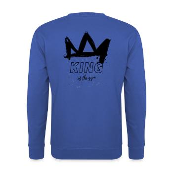 KING of the gym black - Unisex Sweatshirt - royal blue - Back - Michal (187cm)