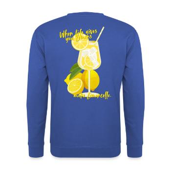 Limoncello - Unisex Pullover - Royalblau - Hinten - Michal (187cm)