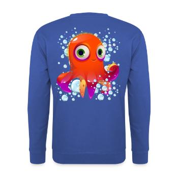 Octopus Bubbles - Unisex Sweatshirt - royal blue - Back - Michal (187cm)