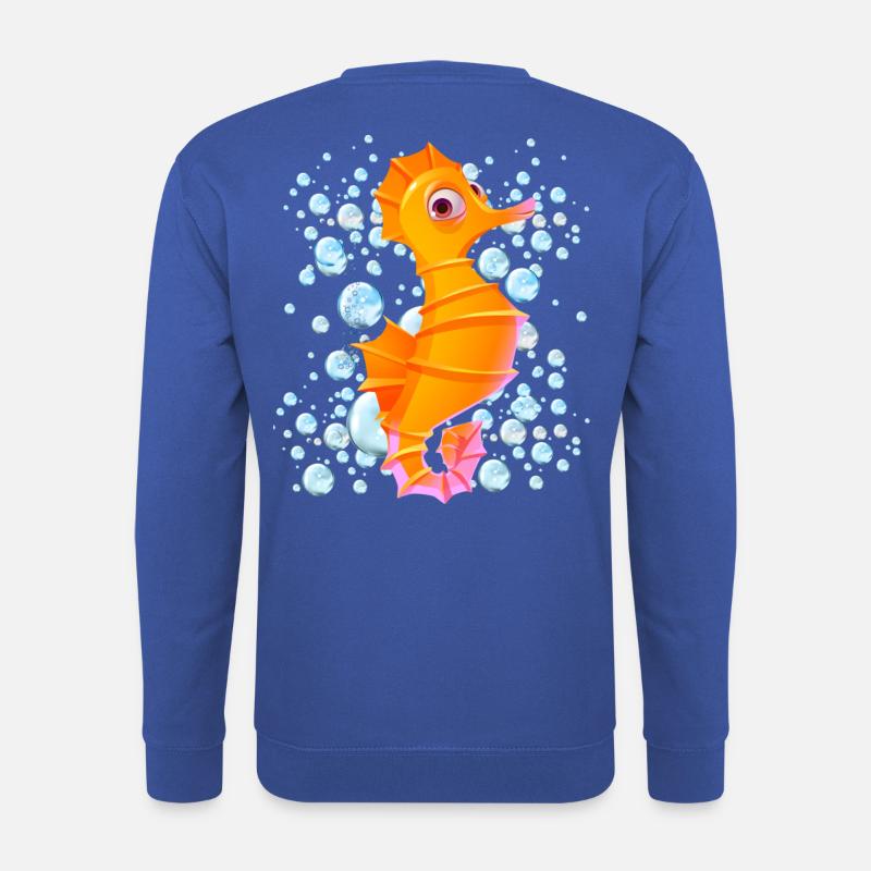Sea Horse Bubbles - Unisex Sweatshirt - royal blue