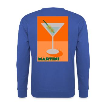Martini Print - Unisex Pullover - Royalblau - Hinten - Michal (187cm)
