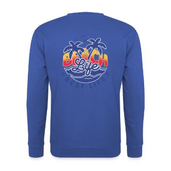 Beach Life - Unisex Pullover - Royalblau - Hinten - Michal (187cm)