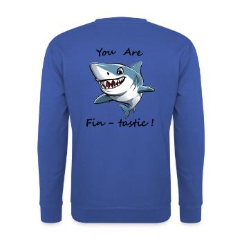 Lustig Lustig Original Lustig Wort Spiel Hai - Unisex Pullover - Royalblau - Hinten - Michal (187cm)
