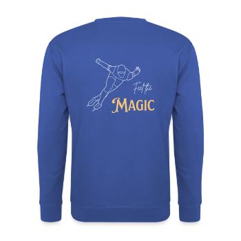 Feel the Magic - Unisex Sweatshirt - royal blue - Back - Michal (187cm)