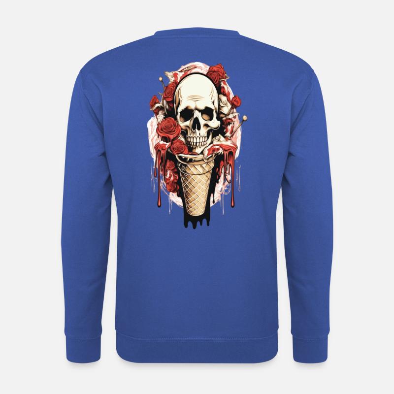 Skull Eistüte mit Rosen und Wachs - Unisex Sweatshirt - royal blue