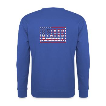 USA Flagge - Unisex Pullover - Royalblau - Hinten - Michal (187cm)