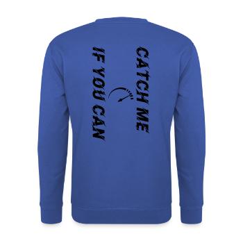 Catch Me If You Can Speedometer black customizable - Unisex Sweatshirt - royal blue - Back - Michal (187cm)