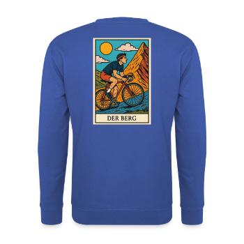 Radfahrer illustration - Unisex Pullover - Royalblau - Hinten - Michal (187cm)