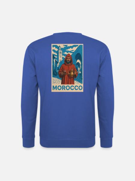 Traditionelles Morocco Motiv mit Teekunde - Unisex Pullover - Royalblau