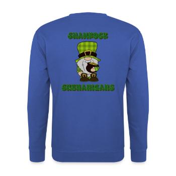Shamrock Shenanigans Gnome - Unisex Sweatshirt - royal blue - Back - Michal (187cm)
