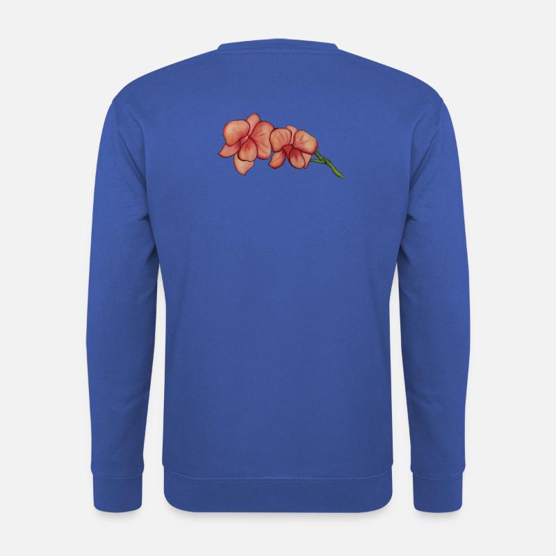 Rosa Orchidee - Unisex Pullover - Royalblau