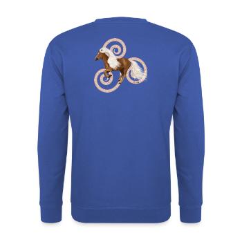 Haflinger Artos - Unisex Pullover - Royalblau - Hinten - Michal (187cm)