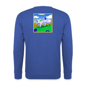 loup_blanc - Unisex Sweatshirt - royal blue - Back - Michal (187cm)