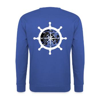 Seefahrt Kompass Steuerrad Maritim Seemann - Unisex Pullover - Royalblau - Hinten - Michal (187cm)