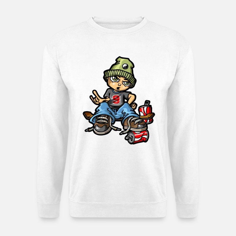 bboy auf Skate- - Unisex Pullover - Weiß
