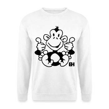 Thumbs Up Monkey Design - Unisex Sweatshirt - white - Front