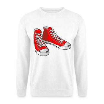 Rote Turnschuhe - Unisex Pullover - Weiß - Vorne