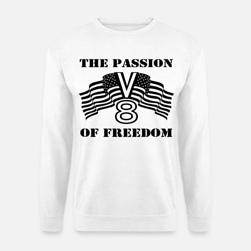 V8,Muscle-Car,Werkstatt,Garage,Auto,Freedom(25) - Unisex Pullover - Weiß
