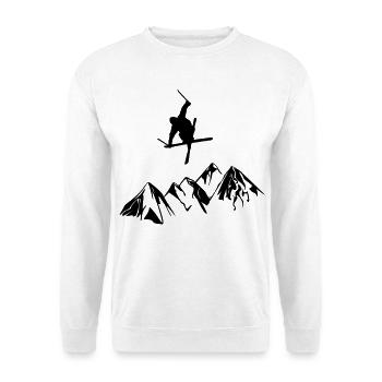 Coureur de montagne à ski - Sweat-shirt Unisexe - blanc - Devant