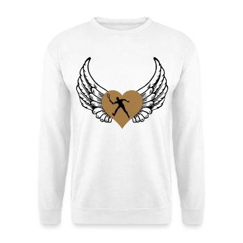 Coeur de tennis avec des ailes - Sweat-shirt Unisexe - blanc - Devant
