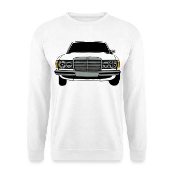 MB W123 Youngtimer Oldtimer,70er,80er (25) - Unisex Pullover - Weiß - Vorne
