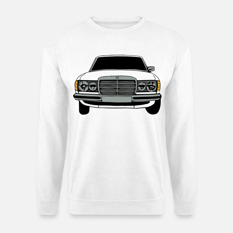 MB W123 Youngtimer Oldtimer,70er,80er (25) - Unisex Pullover - Weiß
