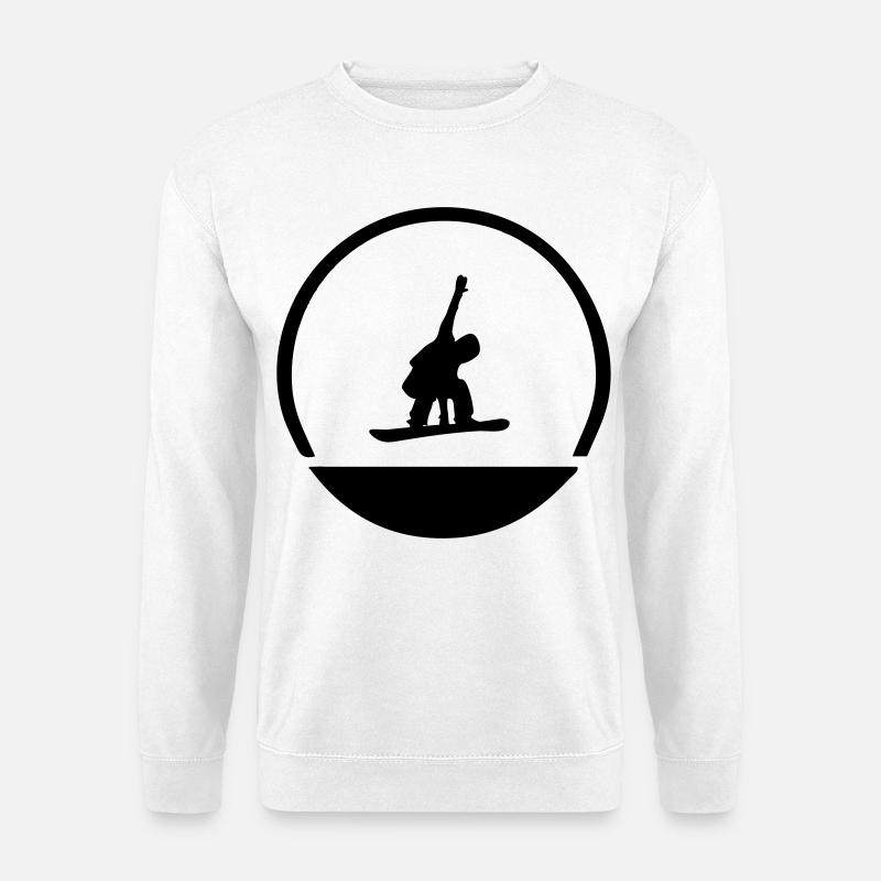 Snowboarder Emblem - Unisex Pullover - Weiß