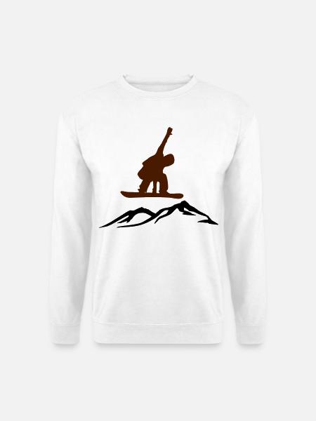 Snowboarders on the mountain - Unisex Sweatshirt - white