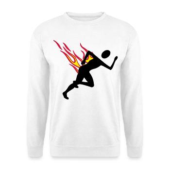 Jogger with flames - Unisex Sweatshirt - white - Front