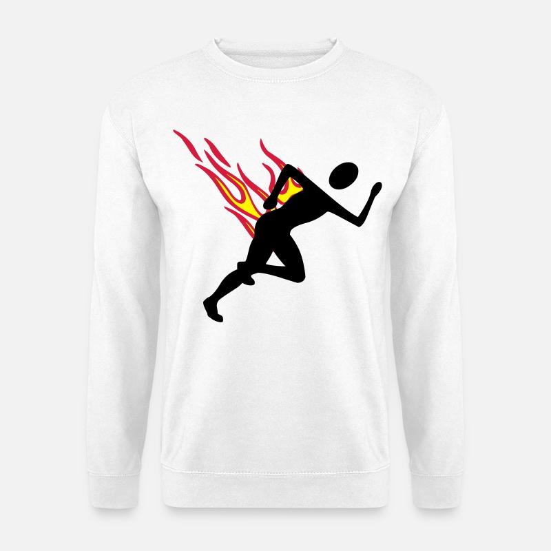 Jogger mit Flammen - Unisex Pullover - Weiß
