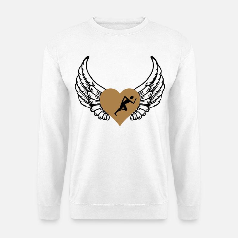 Jogger Herz Flügel - Unisex Pullover - Weiß