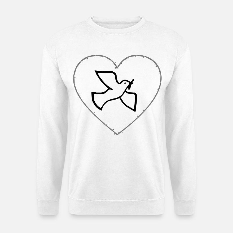 Friedenstaube Dornenherz - Unisex Pullover - Weiß