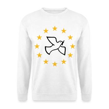 Europäische Friedenstaube - Unisex Pullover - Weiß - Vorne - Alina (178cm) & Michal (187cm)