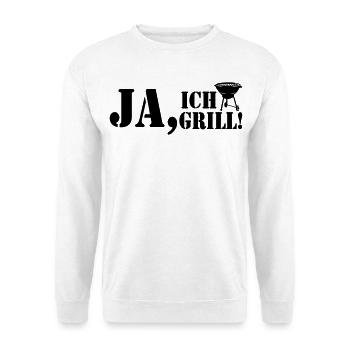 Grillkönig, Grillen, BBQ, Ja ich Grill (25) - Unisex Pullover - Weiß - Vorne
