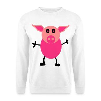 Schweine Männchen - Unisex Pullover - Weiß - Vorne