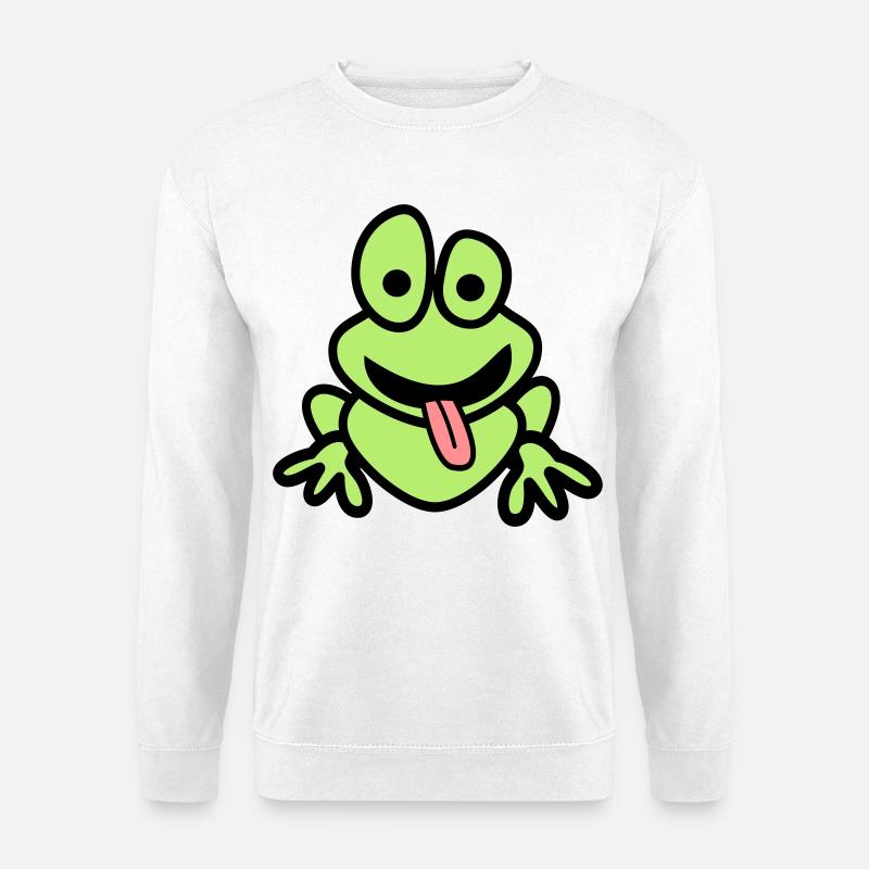 Frosch mit Zunge - Unisex Pullover - Weiß