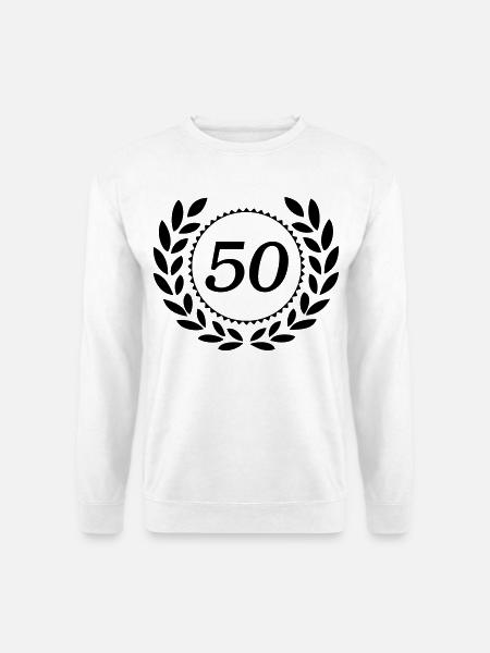 50.Geburtstag ,50 Jahre Jubiläum Lorbeerkranz (25) - Unisex Pullover - Weiß