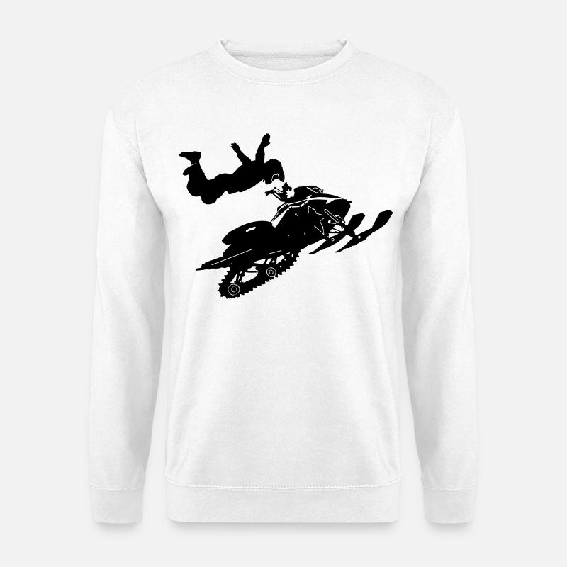 Snowmobil, Snowboarder, Snowboarden - Unisex Pullover - Weiß